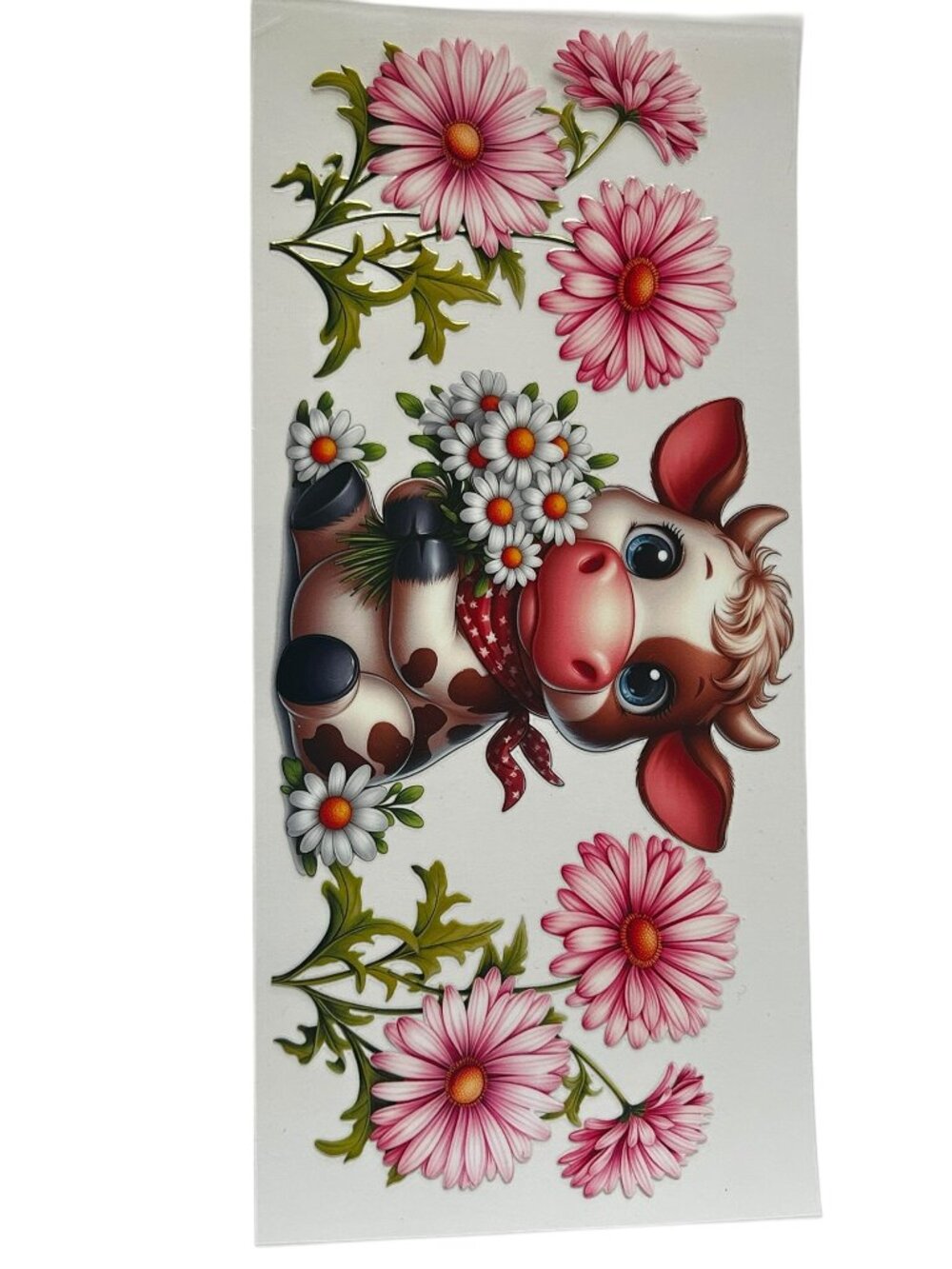 Cute Cow & Floral Cup Wrap | Custom Tumbler Wrap | Add to Custom Cup